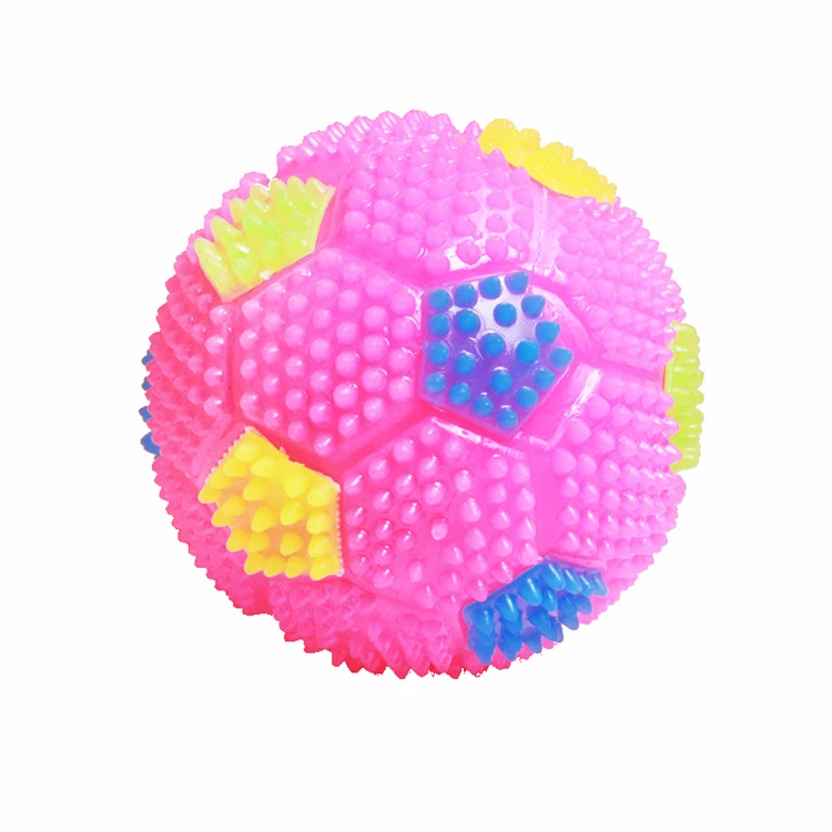 Popular cute light flashing gift mini football cool spiky ball puffer for children