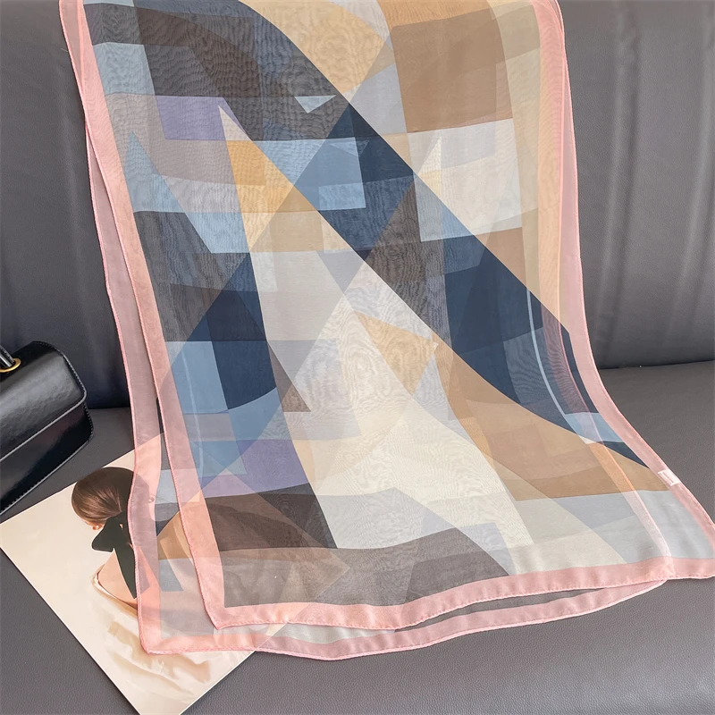 A leaf Undercap Flora chiffon scarf Multicolor Stock 50*160cm Bulk