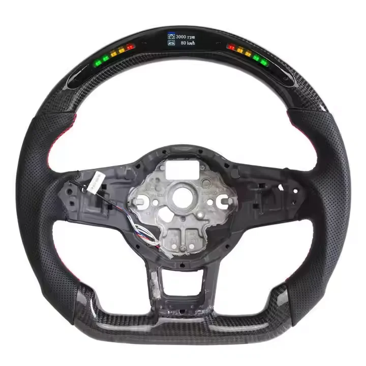 Custom Steering Wheel Fit For Volkswagen VW MK7 MK6 GOLF 7 GOLF 6 R LED Carbon Fiber Steering Wheel