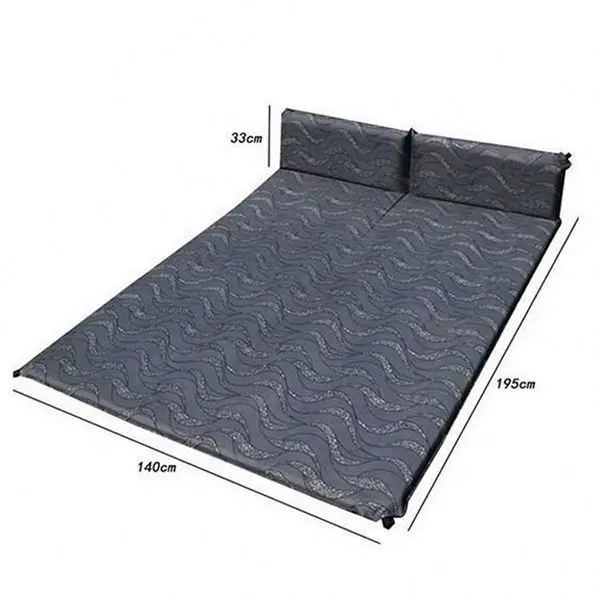 Thicken Double Inflatable Self Inflating Dampproof Sleeping Camping Pad Camping Mat Tent Air Mattress with 2 Pillows