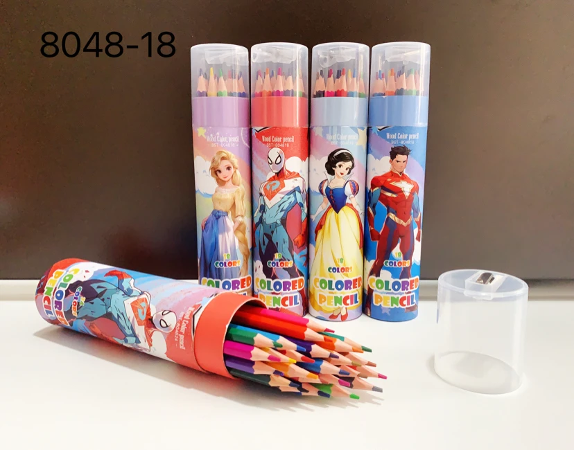 Colored Pencils Environmental Quality Stationery Artistic Drawing Sets No Wood for Students 12/18/24/36 Colors Plastic Hexagon