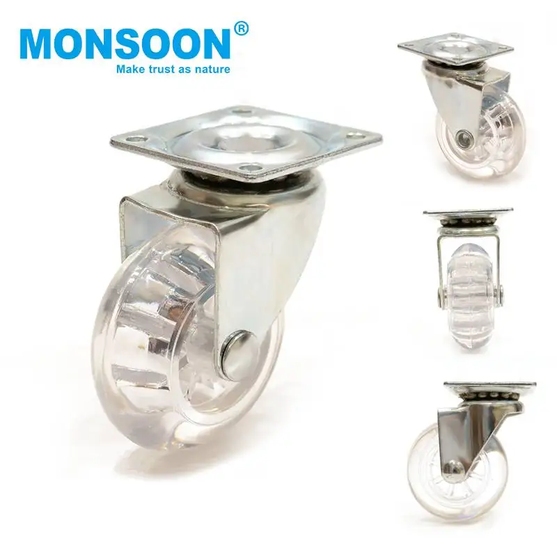 Pvc furniture chair nylon swivel 50mm pu caster wheels furniture plastic office chair caster caster wheel For School Trolley