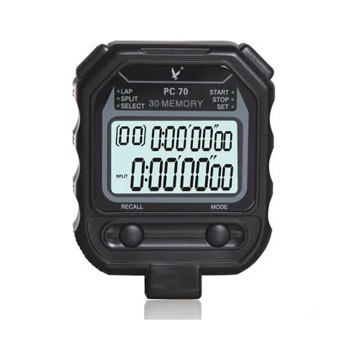 Waterproof Electronic Professional Referee LCD Timer Digital Stopawtch Two Rows 30 Track Large Display with Clock and Date