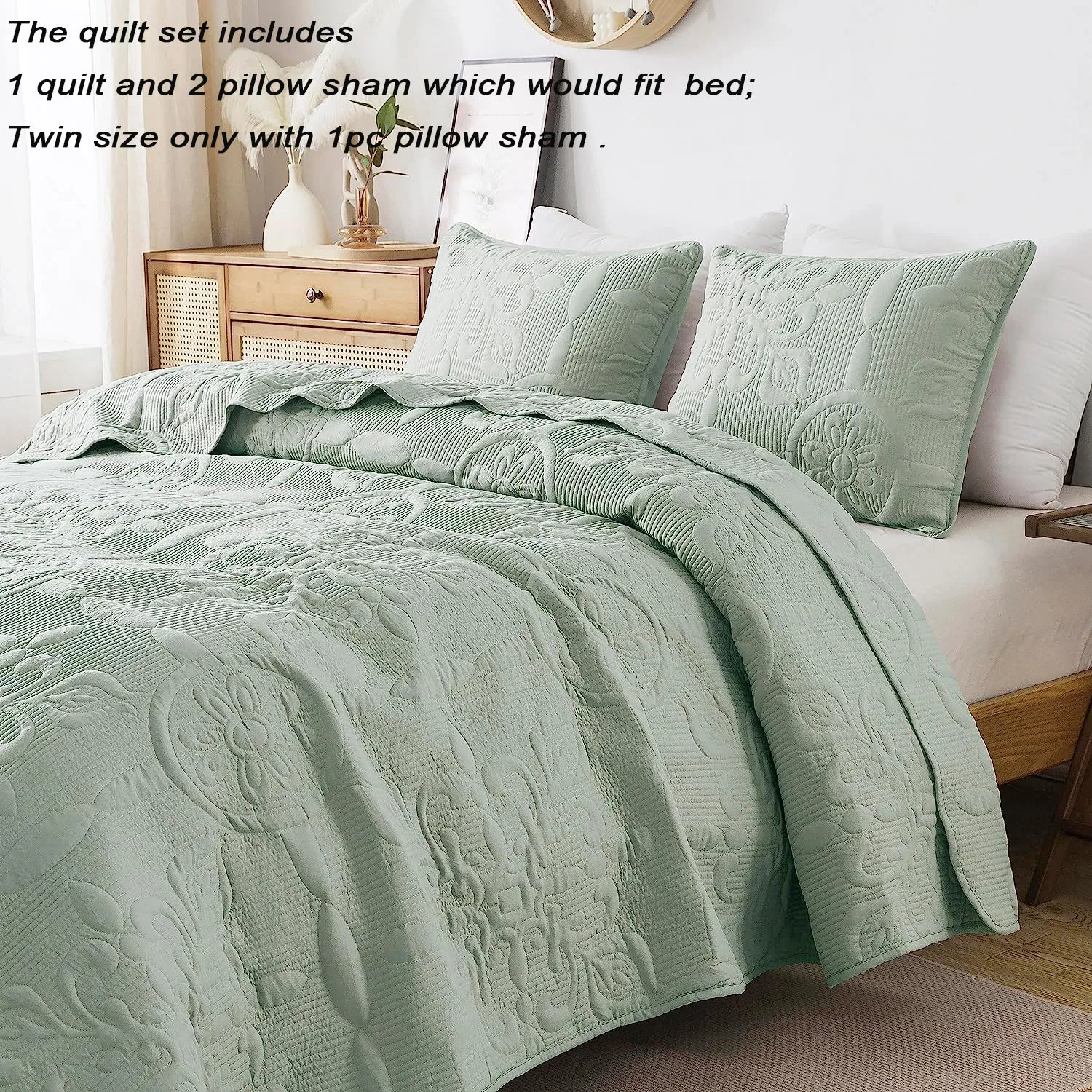 100%polyester hot-selling pattern Austin 3-Piece Over-sized Quilted Bedspread Set