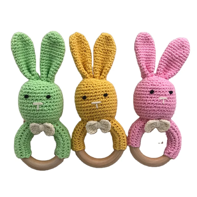 
Wholesale Crochet handmade Baby amigurumi Bunny Rattle 