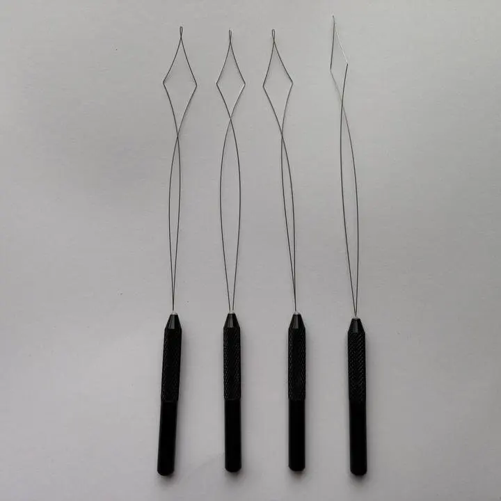 nano rings silicone loop pulling threader for hair extension tools