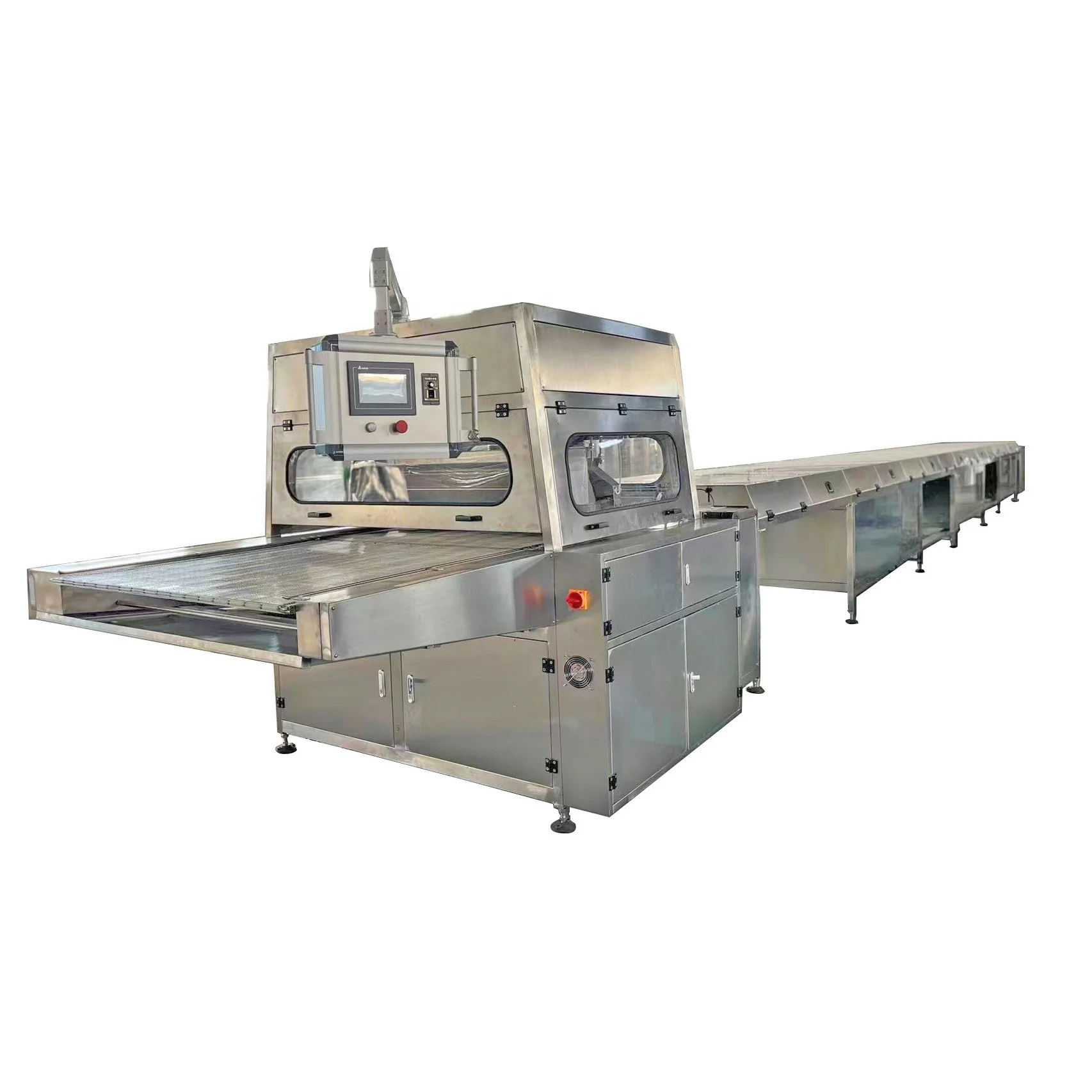 600mm Width Automatic Chocolate Coating Machine Chocolate Coating Production line Chocolate Making Equipment