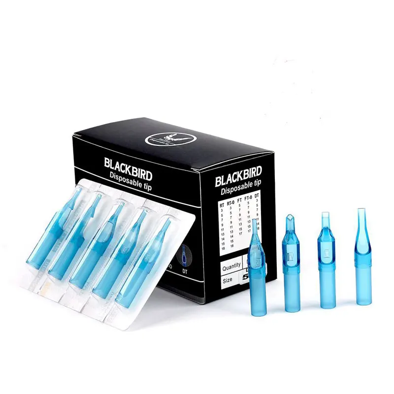 Kissure 50Pcs Disposable Tattoo Tips blue Color Sterile Nozzle Tip Tattoo Needle Tubes Tattoo Machine Accessories