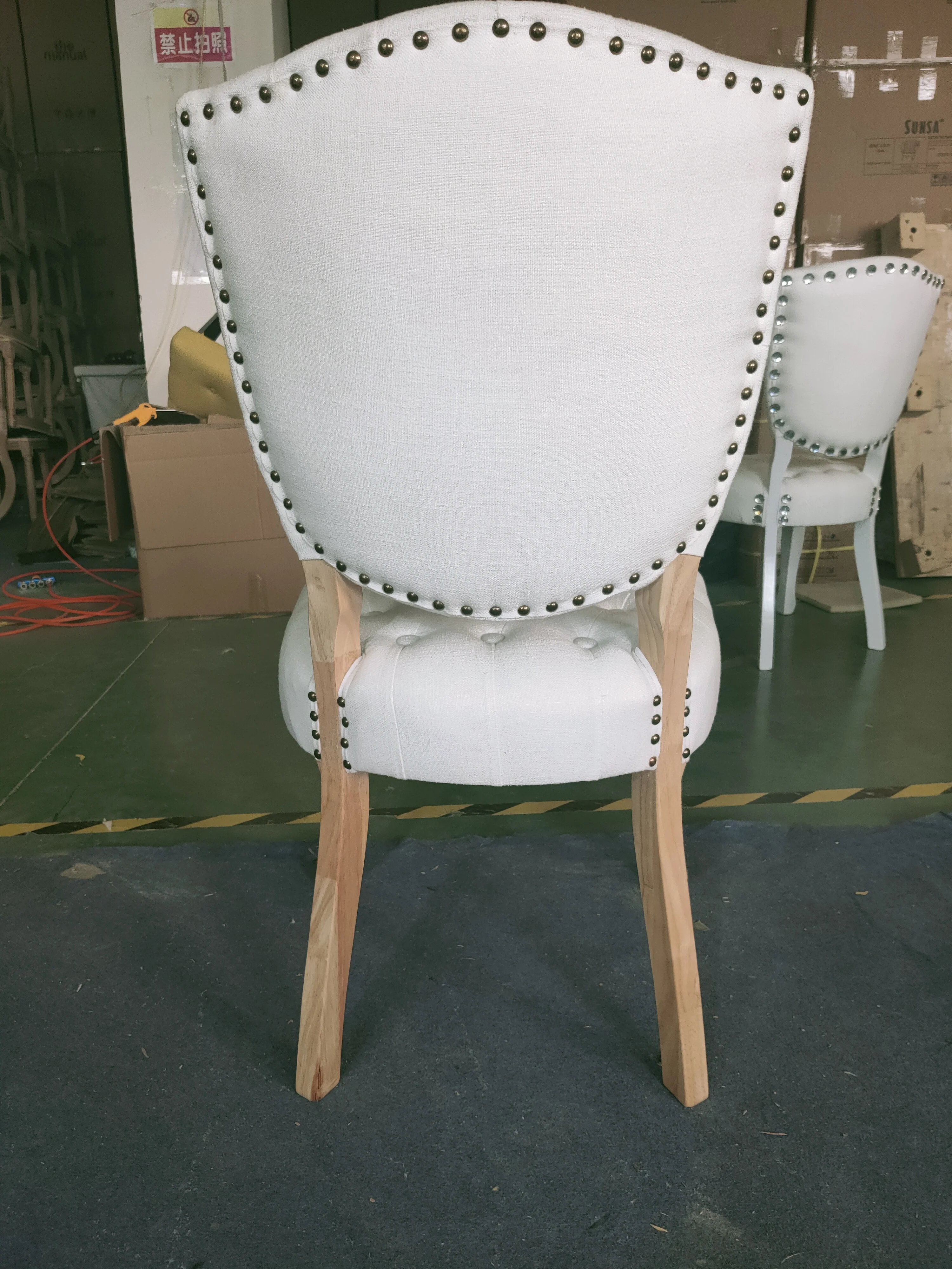 Solid wood banquet chairs for hotel Tufted back dining chair modern chair