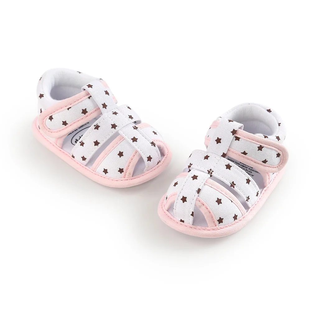 OEM ODM Summer Outdoor Hook & Loop Cotton Fabric Soft Unisex Baby Toddler Sandal Shoes Custom