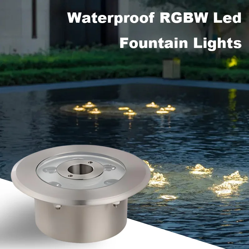 Stainless steel underwater fountain light RGB LED pool lighting DMX512 IP68 waterproof 12W 18W fountain landscape light