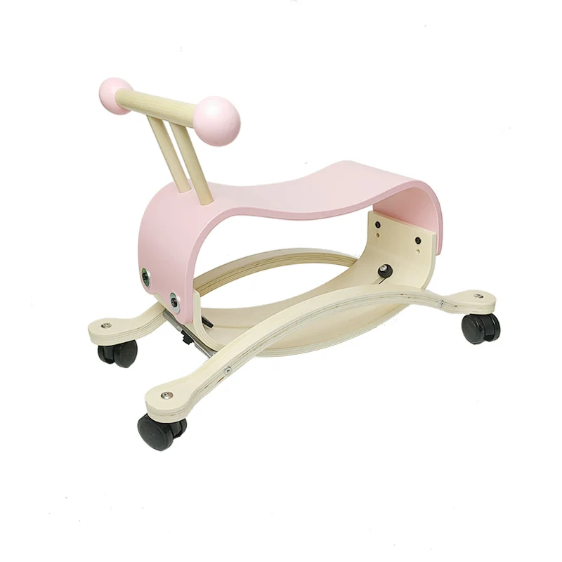 Outdoor Wooden Stroller Baby Walker Shake Horse 2 In 1 Indoor Balance Bike With 4 Wheels And Seat Baby Swing Chair Rocking Horse