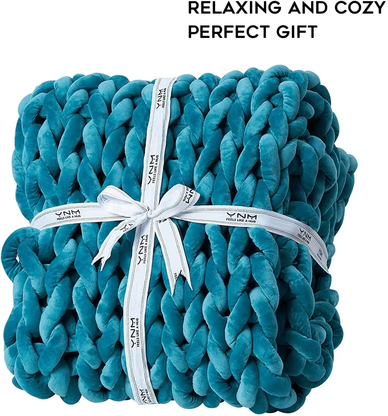 Home Decor Giant Yarn Throw Chunky Organic Braided Sensory Autism Knitted Weighted Blanket for Winter