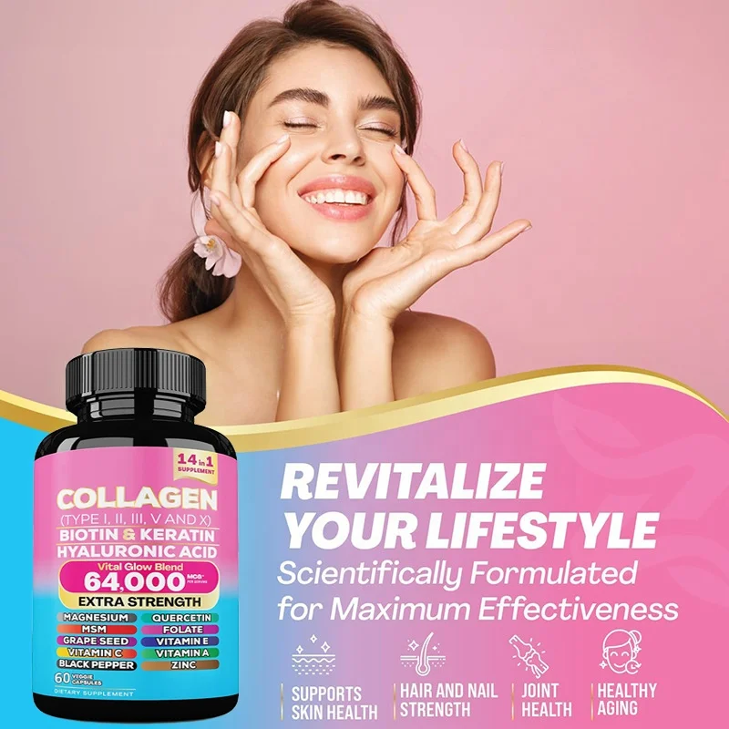 OEM Collagen Capsules Skin Care Products Booster Whitening Skin Nail and Hair Care Supplements Dietary Supplements