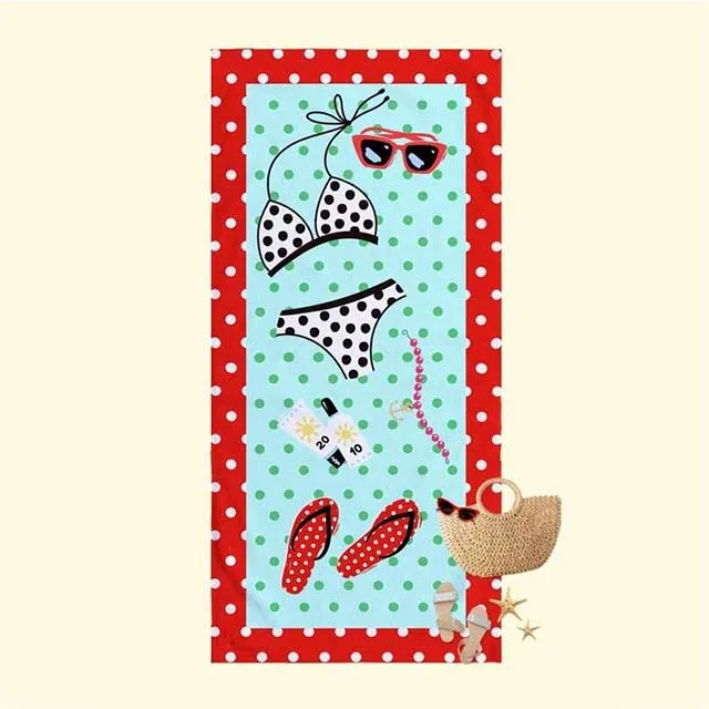 Wholesale Luxury Beach Towels with logo Custom Print Candy Theme Dry Fast Soft Lightweight Sand Free Beach Towel