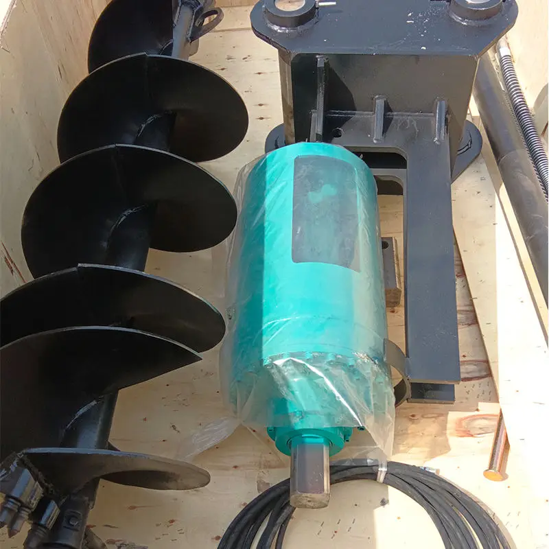 Factory Manufacture 1.5ton Excavator Earth Auger Attachment Soil Drilling Hole Digger Machine With 300mm Auger