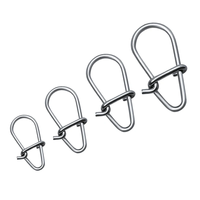 Custom Stainless Steel Fishing Lure Bait Safety Snaps Connector Tackle Accessories