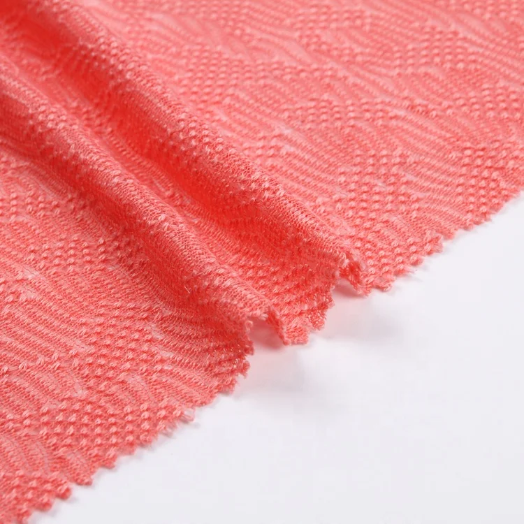 fancy new style shrink-resistant plain dyed weft 100 poly knitting jacquards fabric garment