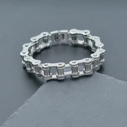 Hip Hop Style Vintage Stainless Steel Cuban Bike Chain Bracelet 14k Gold 925 Bracelet Sterling Silver