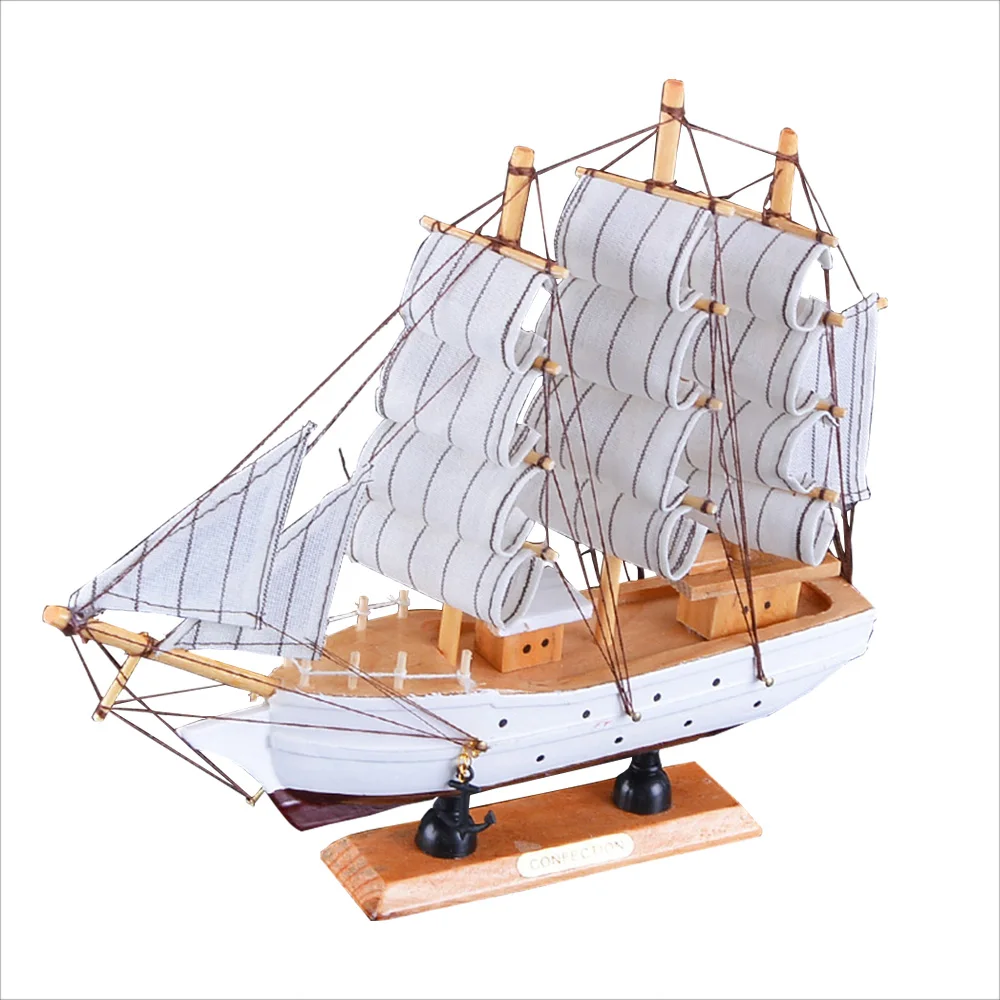 China Factory Antique In Acrylic Box Wooden Ship Model  Decoration Souvenir Gifts Boat Model