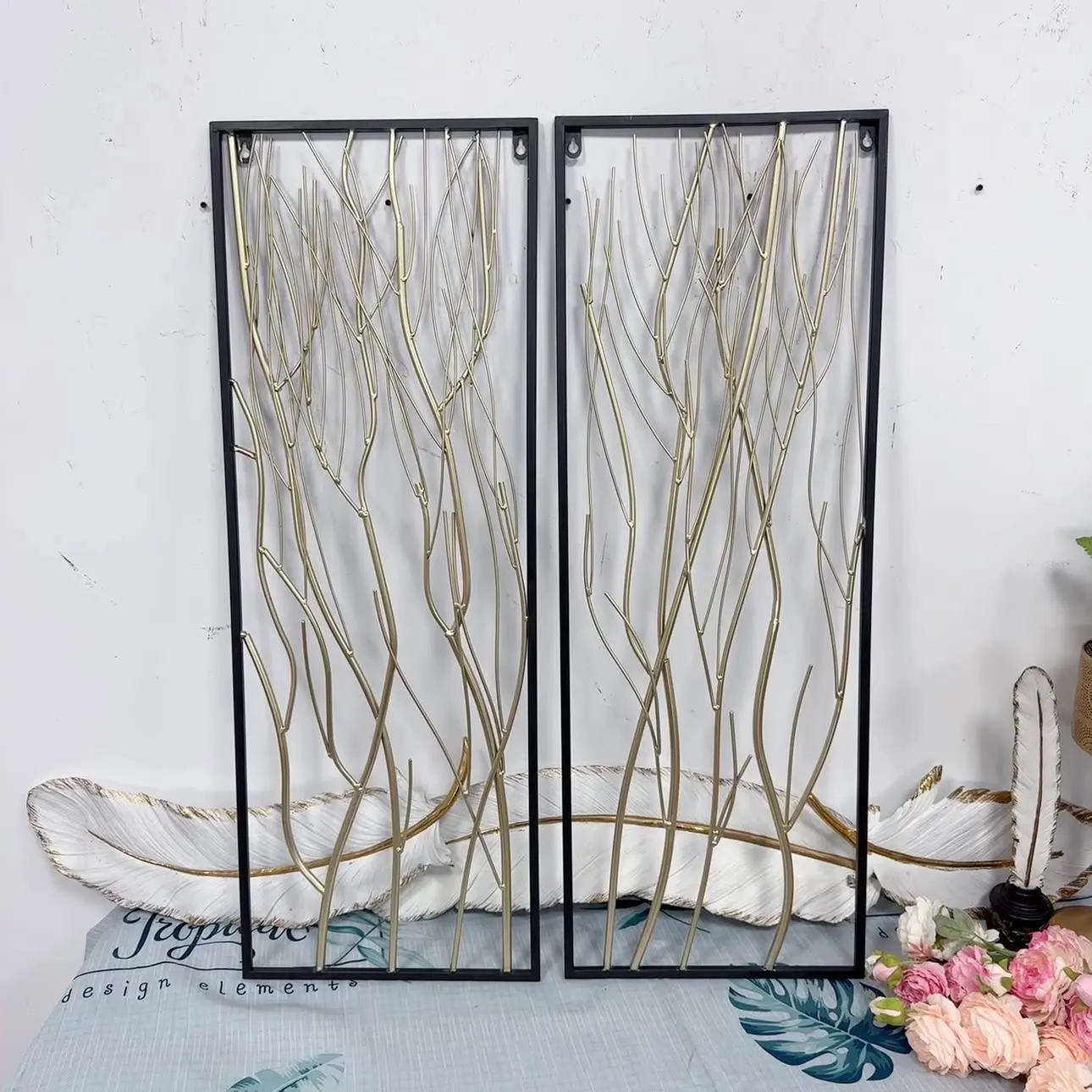 New entrance wall hanging decoration three-dimensional iron art hotel club background branch abstract wall hanging
