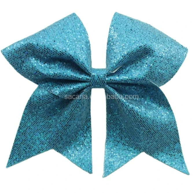 Sparkly Customized New Style Attached Letter Cheer Hair Bows Glitter Bling All Star cheerleading bows