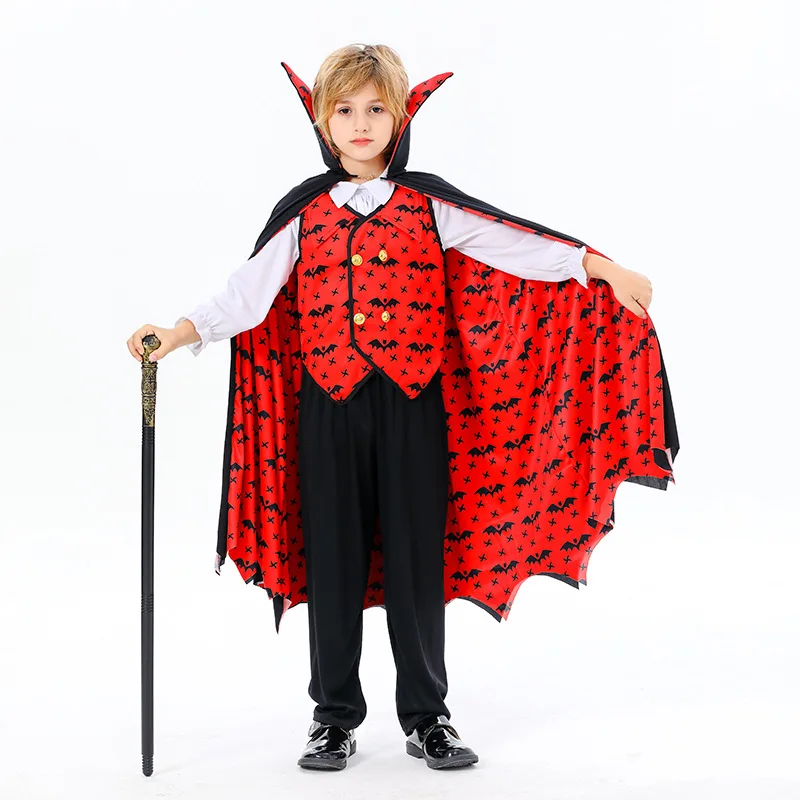 Cool Vampire Count Design Halloween Kids Clothes Children Cosplay Clothing Made from 100% Polyester