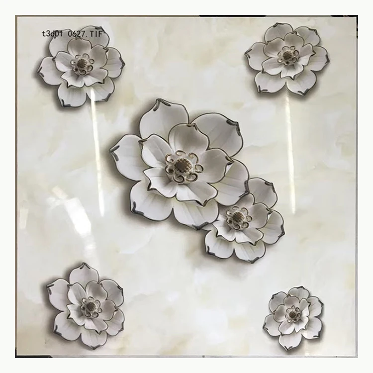 600x600mm 3D Flowers grain full polished glazed floor