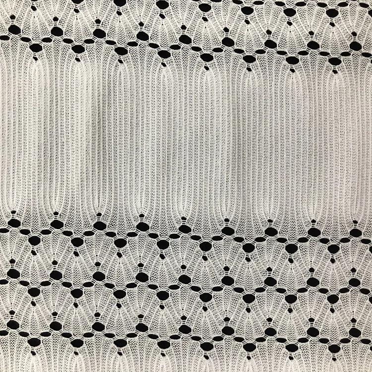 Manufacture Hot Sell Jacquard Fabric Knitting Crochets Polyester Open Weave Crochet Warp Knit Fabrics Crochet Fabric For Dress
