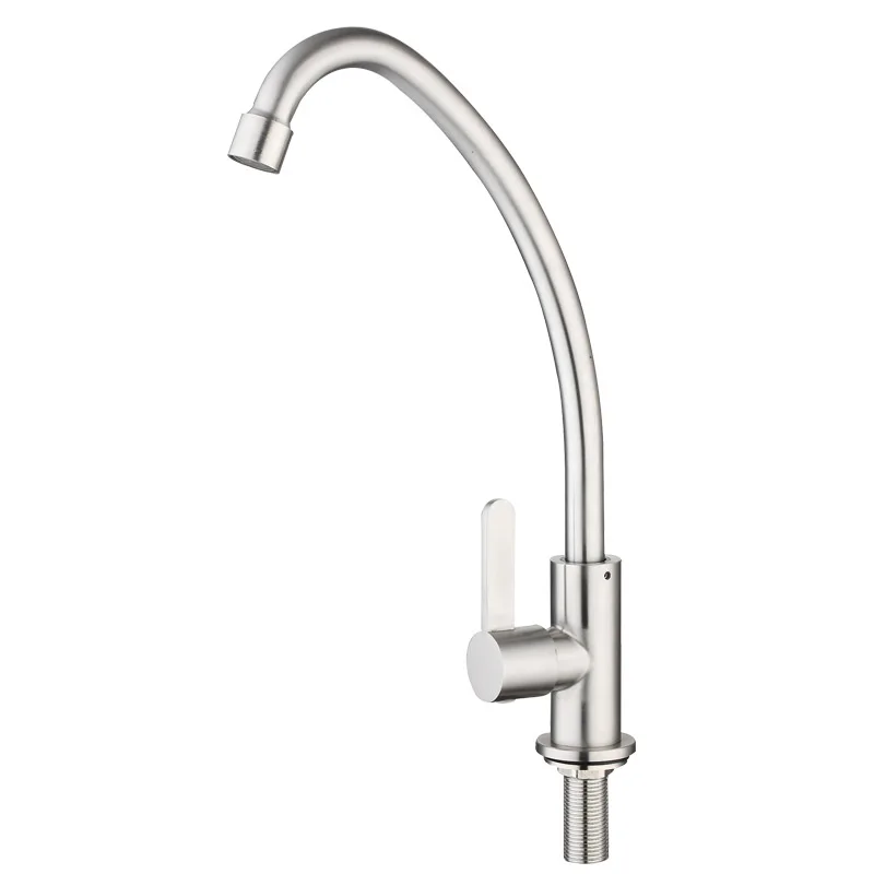 Goose neck single cold drinking water 1/4inch stainless steel kitchen sink faucet tap