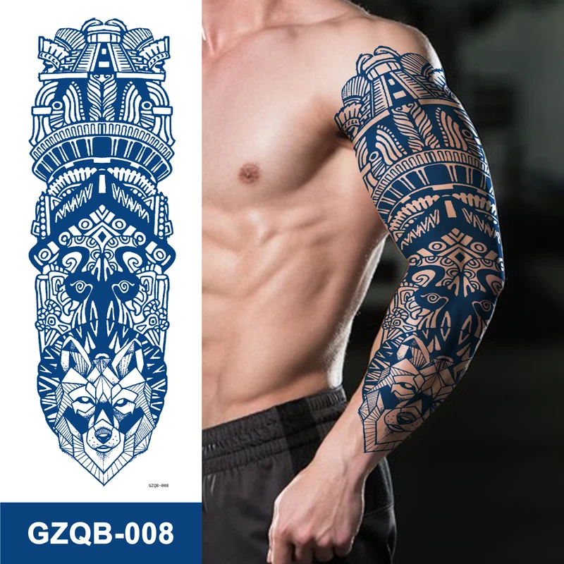 Juice Full Arm Tattoo Sticker Semi-Permanent Waterproof Temporary Dragon Totem Sleeve Body Art Tattoo Sticker