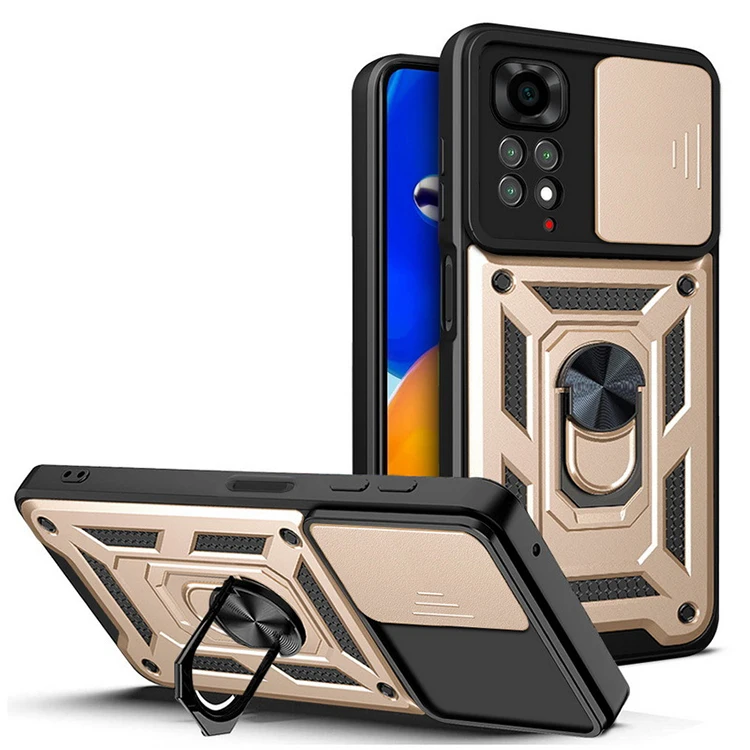 Rubber hard hybrid rugged stents mobile phone case for Redmi note 11 pro back cover for Redmi note 10 11 camera protect case
