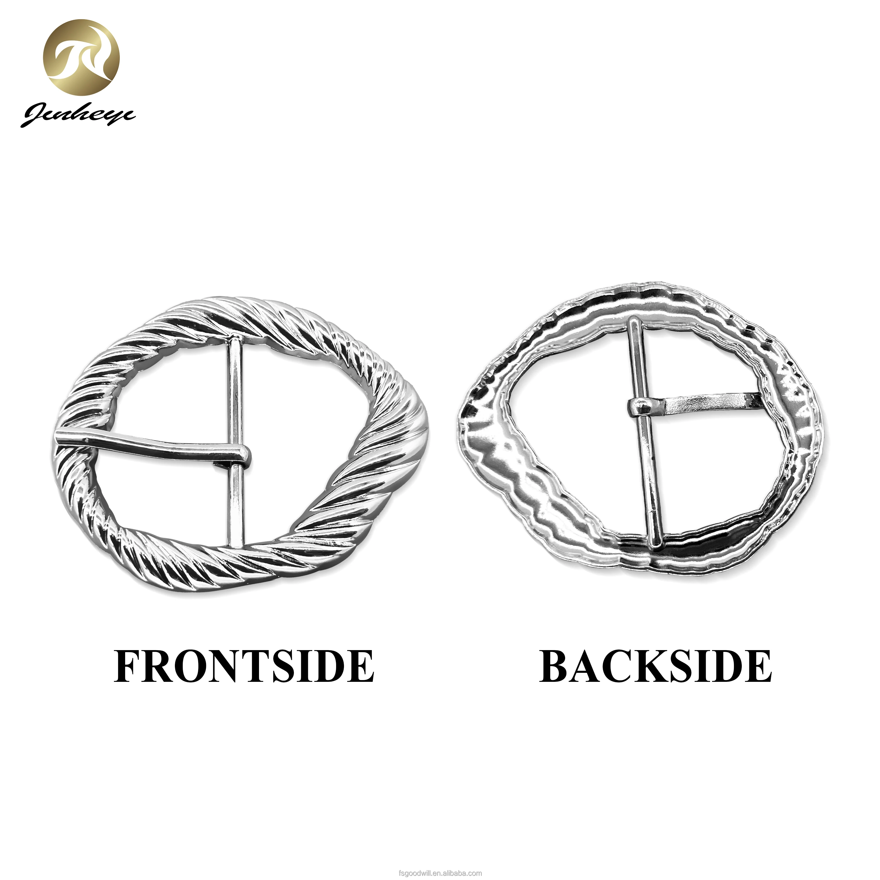 Custom Metal Belt Buckles HP Silver Big Size Wave Pattern Metal Buckle For Belts