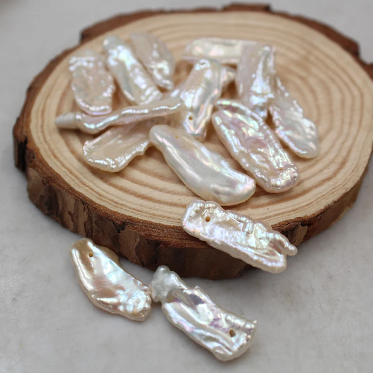 18-25mm square Baroque Style Natural color  DIY freshwater pearl bright light  Loose Pearls