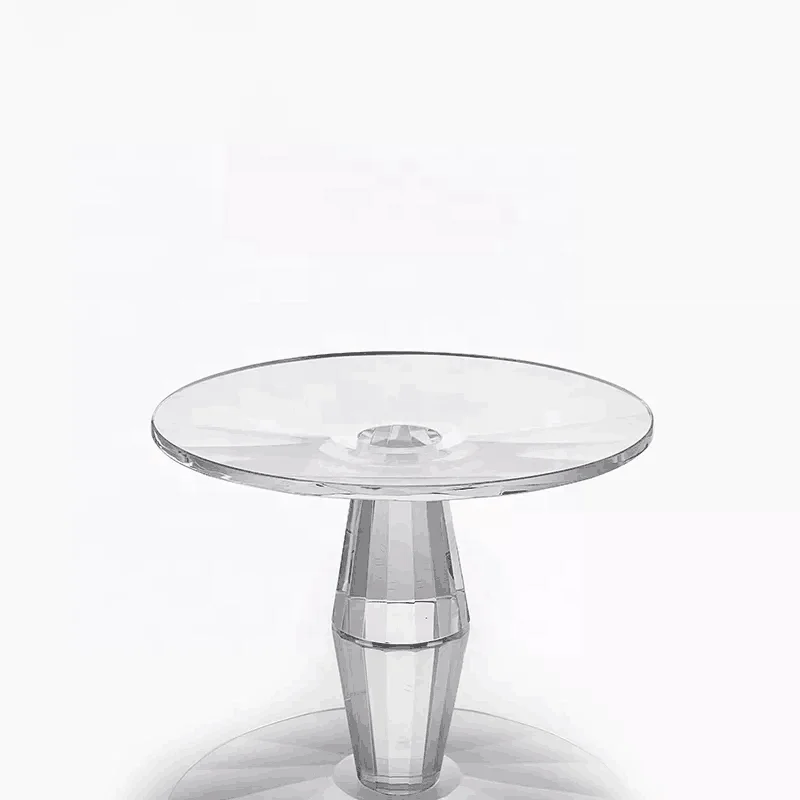 Wholesale Crystal Crafts Round Dessert Display Plate Crystal Crafts Decor Wedding Cake Stand Crystal Customized