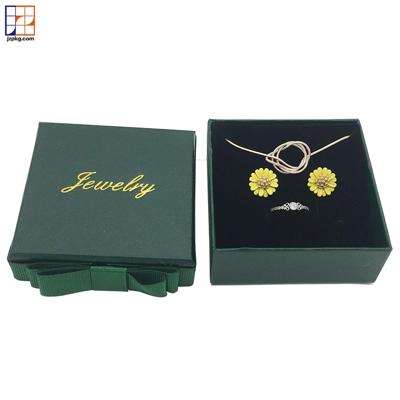 Custom luxury jewellery set packaging ring gift boxes paper necklace jewelry box with gold stamping logo