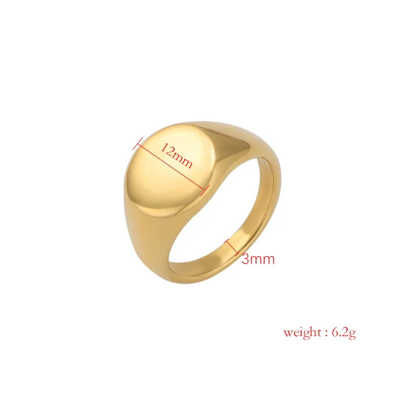 Gold Square Stainless Steel Men Signet Ring