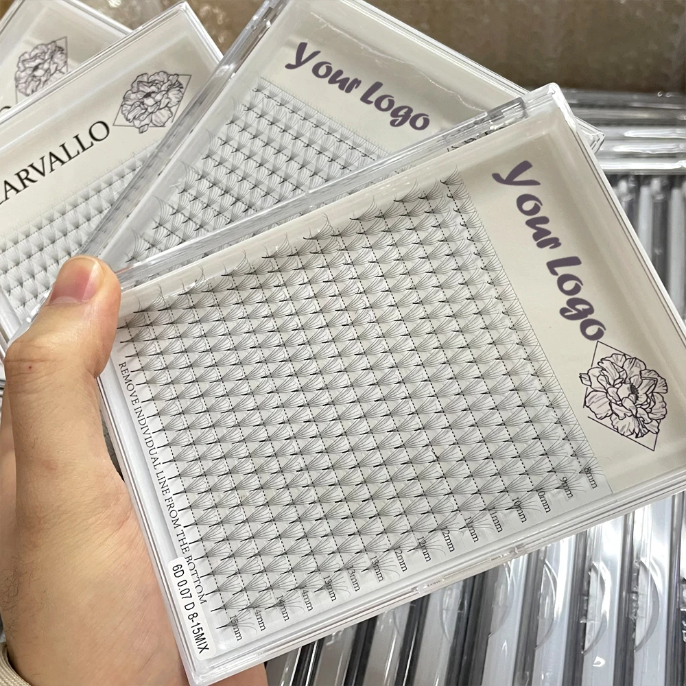 Pbt Material Fans Lashes Extension Luxury Lash Premade Fans Soft Natural Mix Length Super Root Premade Lashextensions