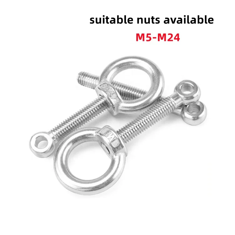 GB798 304 Stainless Steel Joint Lifting Ring Screws Eyebolt Fish Hole Eye Bolts M4 M5 M6 M8 M10 M12 M14 M16 M18 M20 M24
