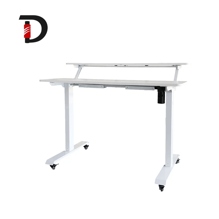 
White Home Office Work Adjustable Electric Standing Desk Sit Stand Computer Desk 