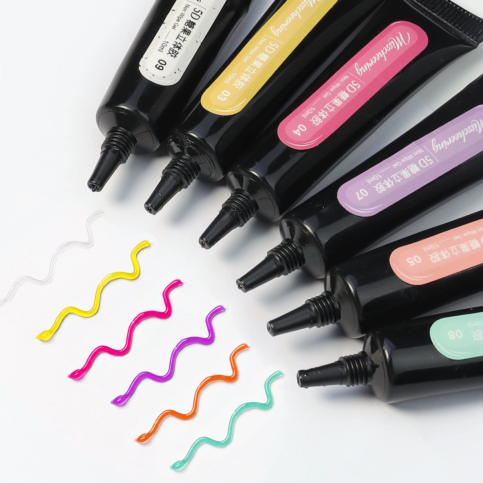 5D Stereo Adhesive Nail Polish Gel 12 Colors Candy Macaroon Jelly Gel UV Nail Art Solid Gel for Manicure Art Design 10ml