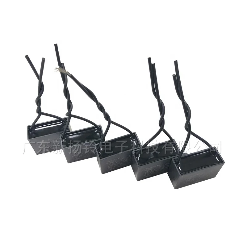 Hot Sale CBB61 4UF 38X16X27 Double Black Outer Leakage 100MM Household Appliance Capacitor