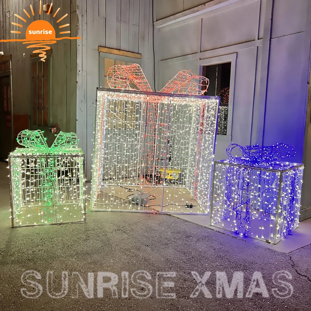 2023 Newest Christmas decorations outdoor Gift Boxes Motif Lights for holiday decorate IP 65 waterproof