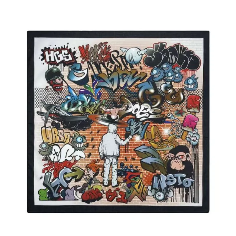 Индивидуальный Логотип Шелковый Печатный 100% хлопок цифровой печатный квадратный модный дизайн логотип бандана