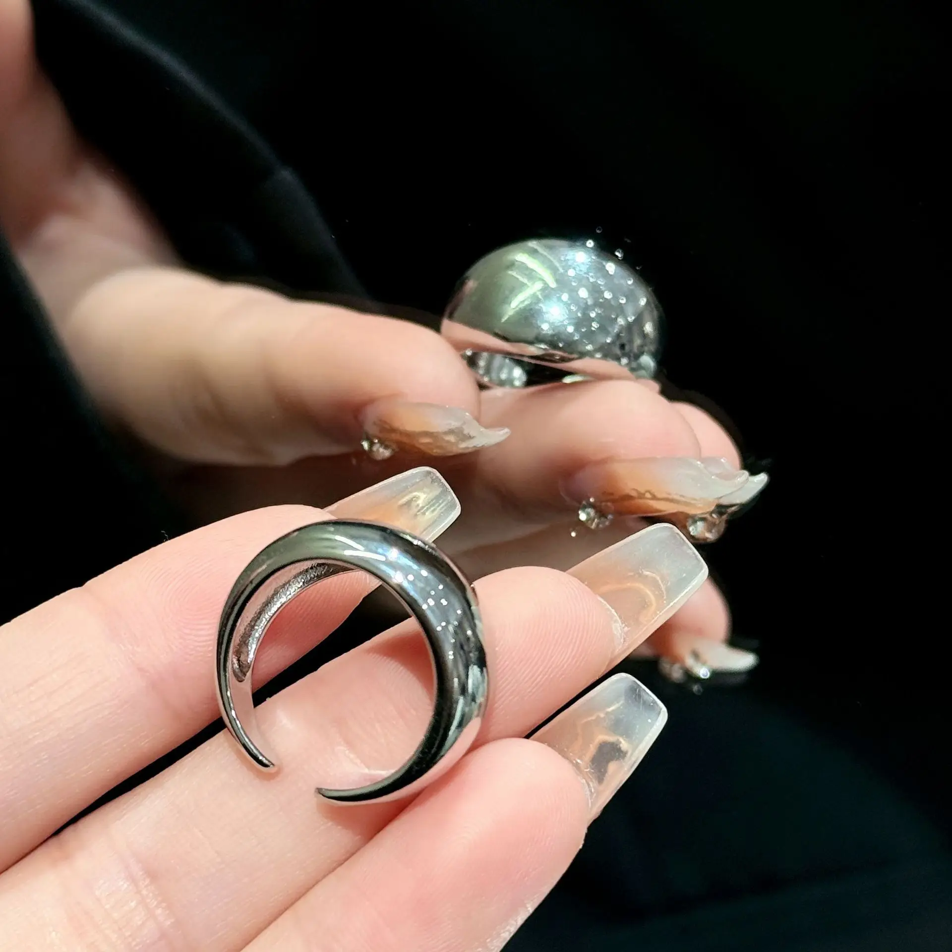 Fashion Glossy Gold Plated Ring Charm Geometric Open Ring Wide Bend Finger Rings Jewelry Women Wholesale