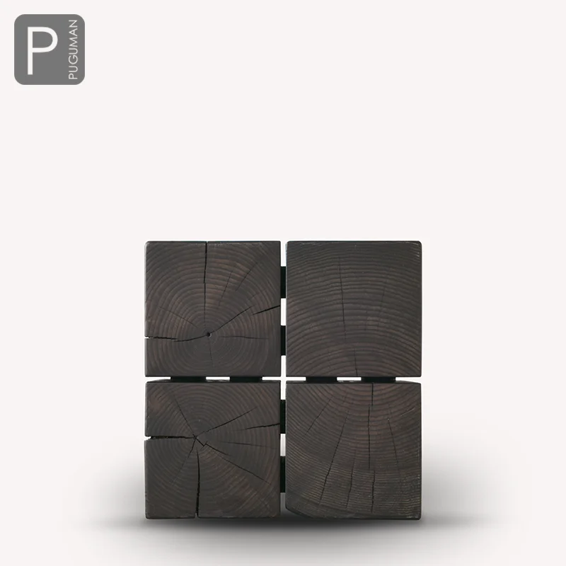 Solid wood pier natural cracking wood creative tea table low stool tree pier home stay quiet wind decorative wooden Dun