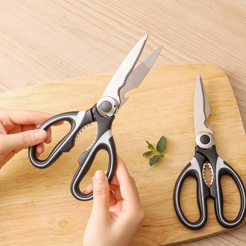 Heavy duty powerful multifunctional kitchen scissors stainless steel sharp blade scissors for kitchen