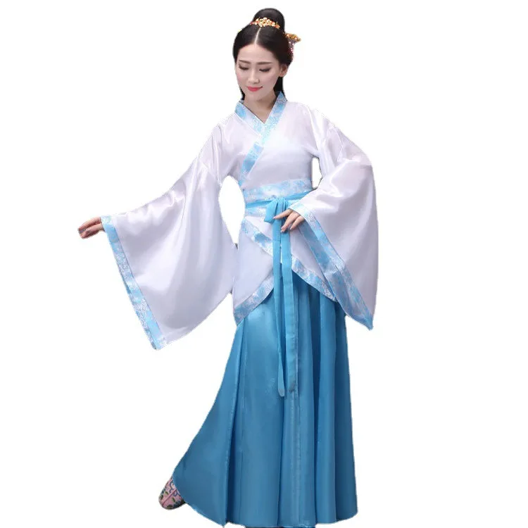 Sourceman Women hanfu oriental white Chinese traditional clothing Han Dynasty Costume hanfu for Women Dress