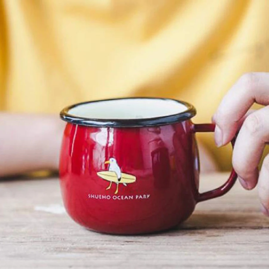 KLP оптовая продажа на заказ винтажные creamic фарфоровые синие эмалевые металлические стальные оловянные воюющие эмалевые кружки