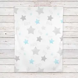 Customized Star Flannel Blanket Personalized Baby Blanket For Boys With Name